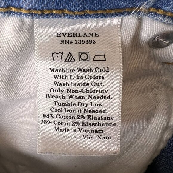 Everlane Jeans Womens Size 27R Light Wash Straight Leg Raw Hem Denim Cotton - Picture 14 of 15